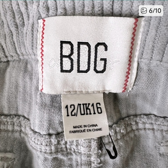 Urban Outfitters BDG Jenny Pants Low-Rise Flare Gray Corduroy 12 NWT - Picture 7 of 9